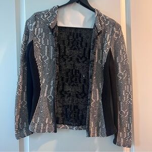H&M black and white long sleeve cardigan